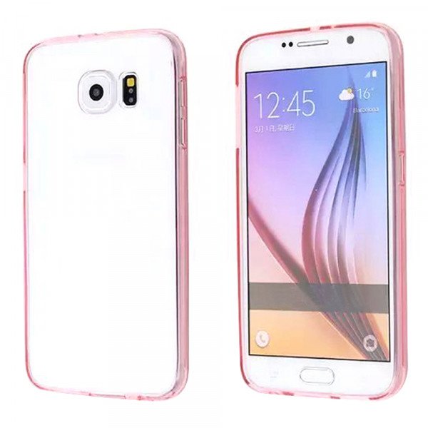 Wholesale Samsung Galaxy Note 5 Crystal Clear Gummy Hybrid Case (Pink)